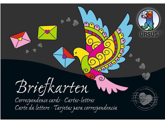 URSUS Bloc de papier à motif Cartes-lettres A6 , Assortie en 28 couleurs