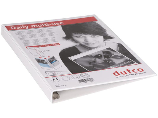 dufco Classeur à anneaux 2,8 cm, Blanc