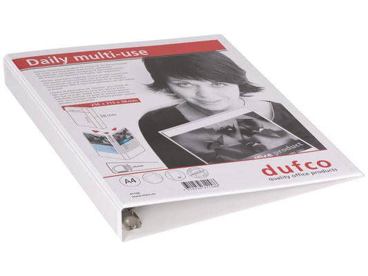 dufco Classeur à anneaux 3,8 cm, Blanc