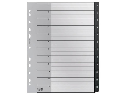 Leitz Registre Recycle Répertoire inscriptible sur PC 1-12, A4