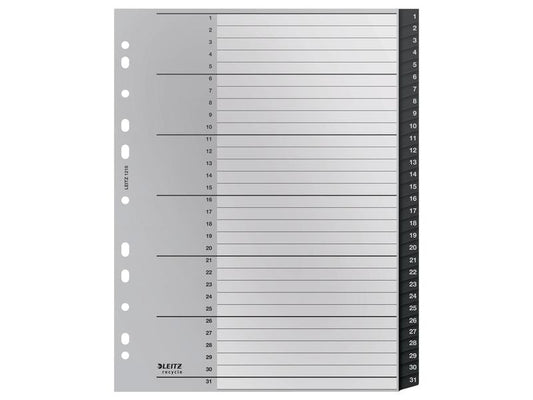 Leitz Registre Recycle Répertoire inscriptible sur PC 1-31, A4