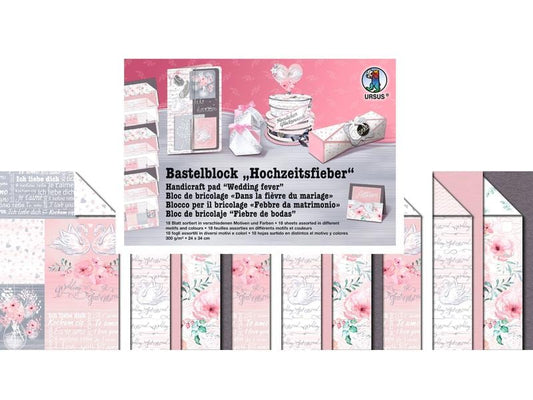 URSUS Papier de bricolage 300 g/m² 18 feuilles, , mariage