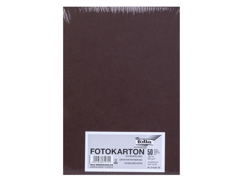 Folia Papier cartonné A4, 300 g/m², 50 feuilles, brun foncé