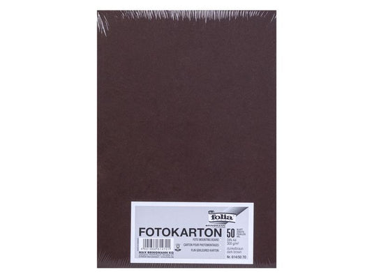 Folia Papier cartonné A4, 300 g/m², 50 feuilles, brun foncé
