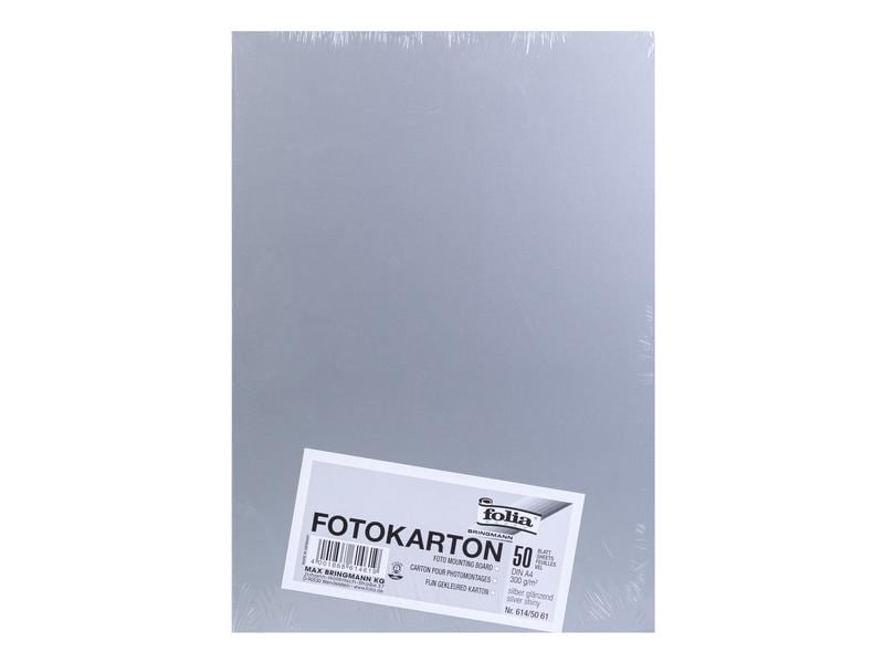 Folia Papier cartonné A4, 300 g/m², 50 feuilles, argent brillant