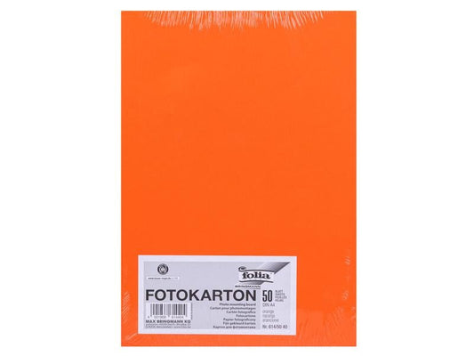 Folia Papier cartonné A4, 300 g/m², 50 feuilles, orange