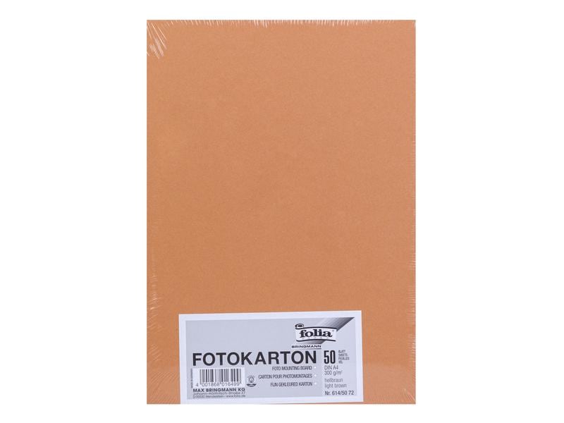 Folia Papier cartonné A4, 300 g/m², 50 feuilles, brun clair