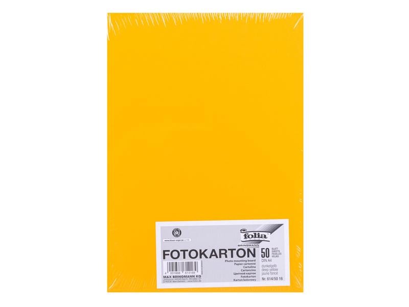 Folia Papier cartonné A4, 300 g/m², 50 feuilles, jaune foncé