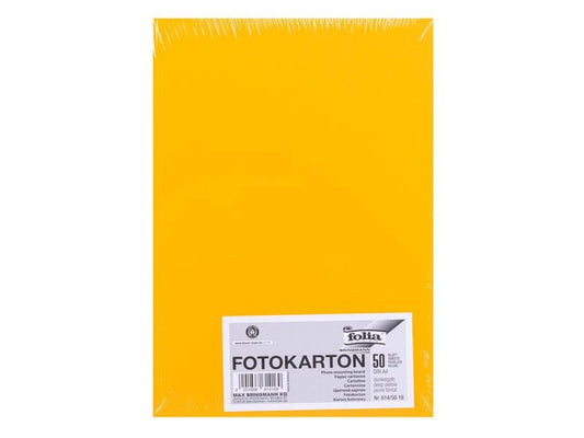 Folia Papier cartonné A4, 300 g/m², 50 feuilles, jaune foncé