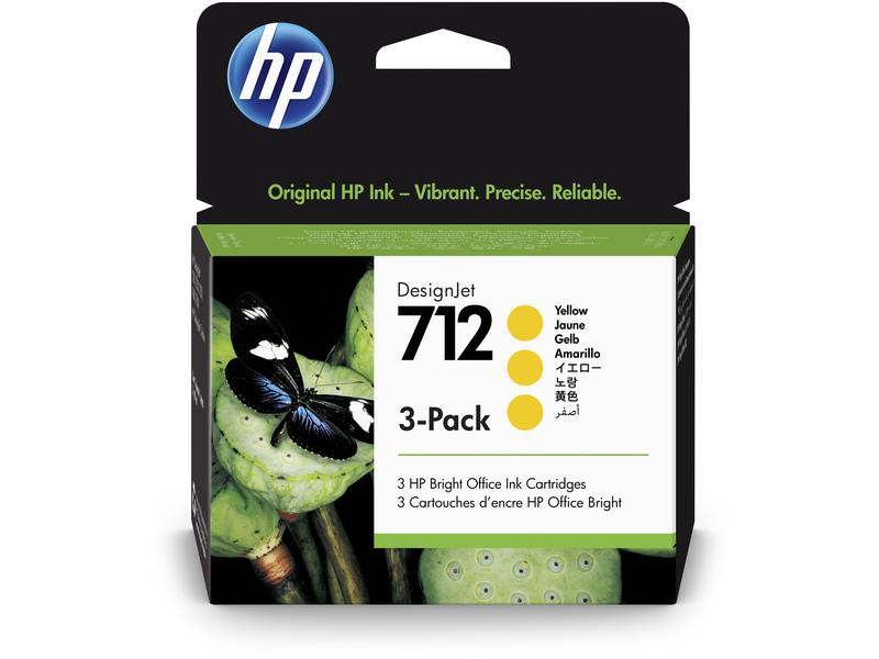 HP Encre Nr. 712 (3ED79A) Yellow, paquet de 3