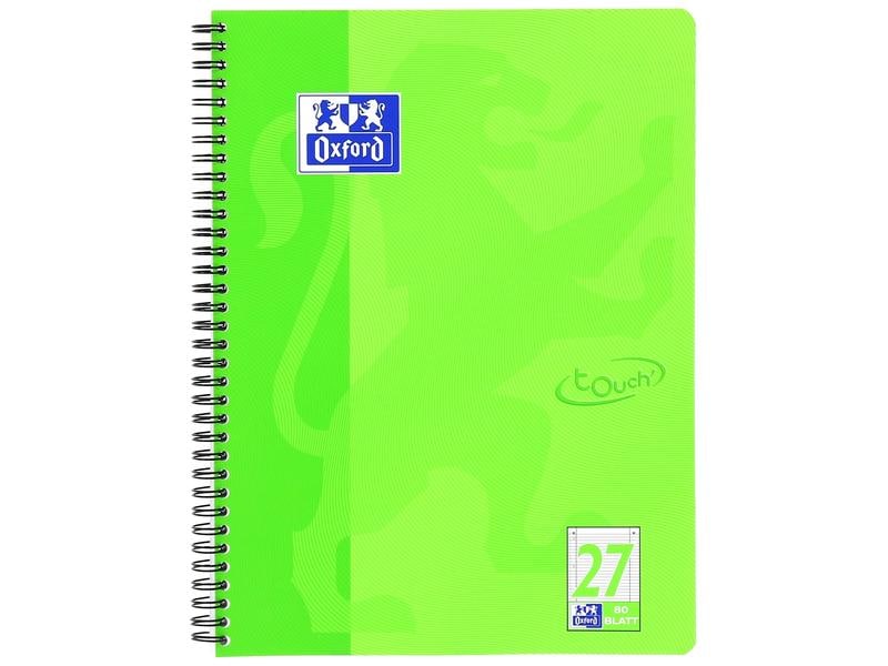 Oxford Carnet de notes Touch Collegeblock L27, A4 +, À lignes, Vert