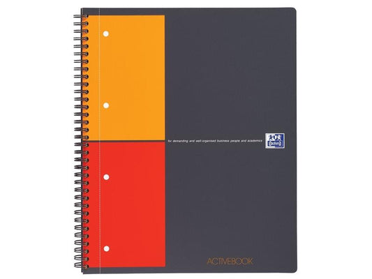 Oxford Carnet de notes International Activebook, A4 +, À carreaux, Gris