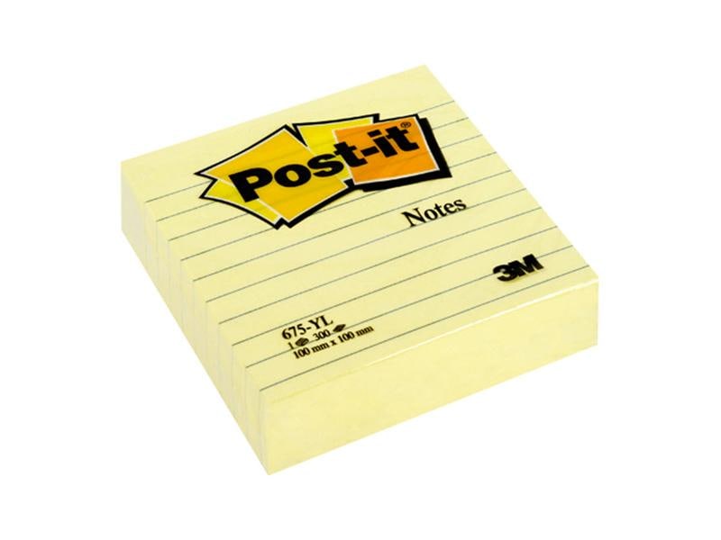 Post-it Fiche de bloc-notes Post-it 10 cm x 10 cm, jaune