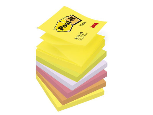 Post-it Fiche de bloc-notes Z-Notes Super Sticky 7,6 cm x 7,6 cm Multicolore