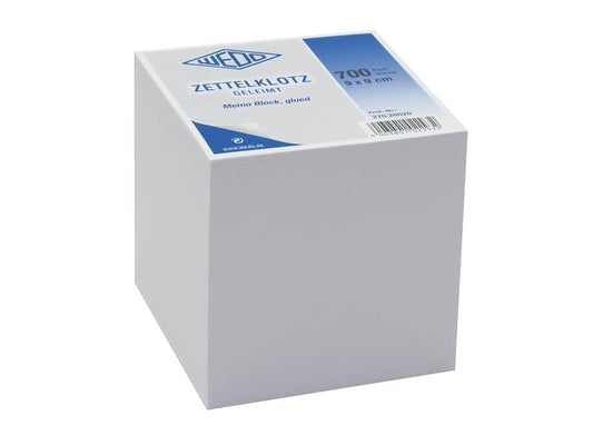 WEDO Fiche de bloc-notes 9 cm x 9 cm Collé, blanc