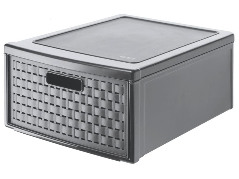 Rotho Boîte à tiroirs Country Grand Anthracite