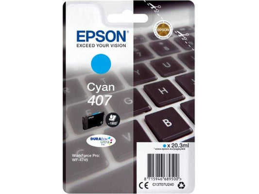 Epson Encre 407 / C13T07U240 Cyan