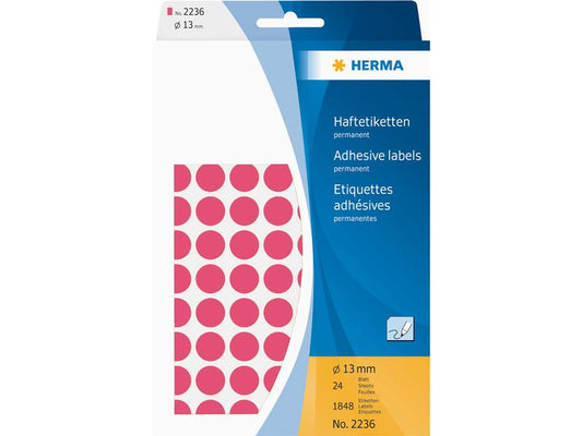HERMA Étiquettes multi-usage 2236 Ø 13 mm, 32 Feuille, Rose