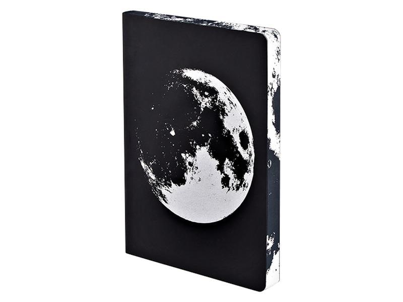Nuuna Bloc-notes Graphic L Moon 22 x 16,5 cm, Pois, Noir/Argenté
