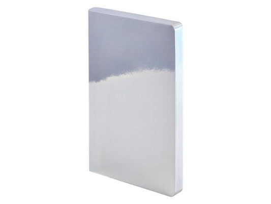 Nuuna Bloc-notes Fluid Chrome M 20 x 13,5 cm, Pois, Argenté