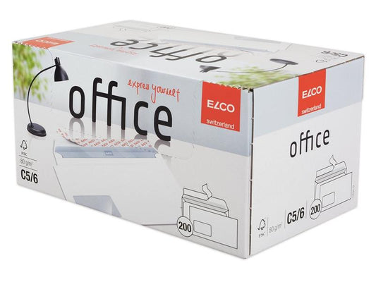 ELCO Office Box C5/6 Briefumschlag mit Fenster links, 200 Stück