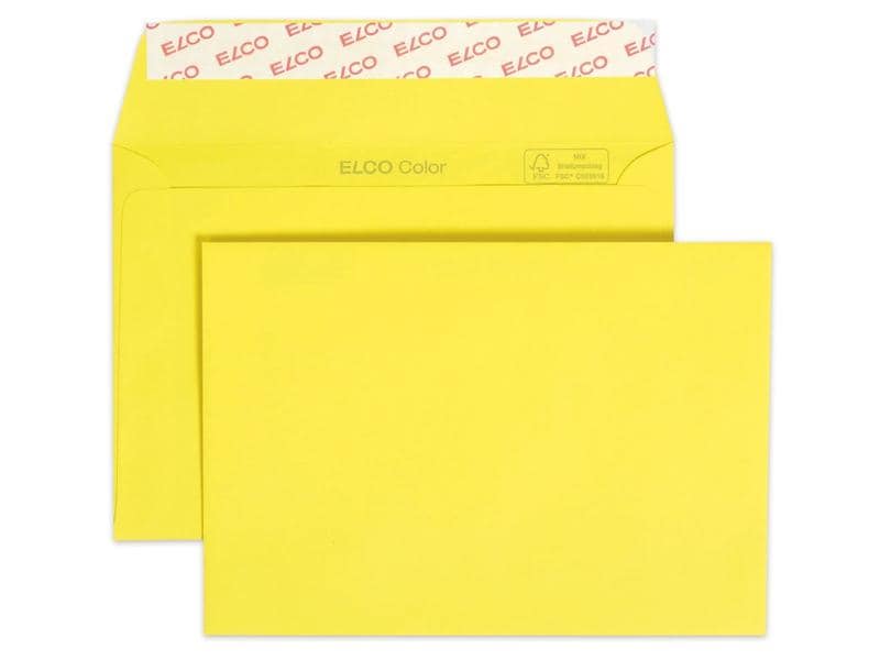 ELCO Enveloppe Color C6, Pas de fenêtres, 25 Pièce/s, Jaune