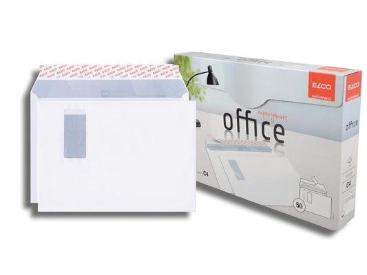 ELCO Enveloppe Office Box C4 avec fenêtre à droite, 50 pièces