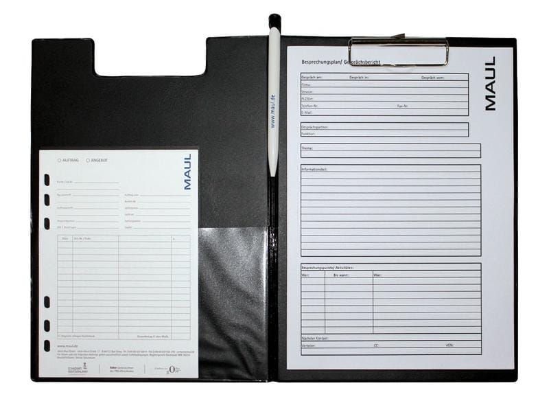 Maul Porte-documents Chemise à clip avec couverture en aluminium Noir
