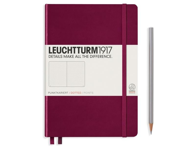 Leuchtturm Bloc-notes Medium A5, Pois, 2-pièces, Port Red
