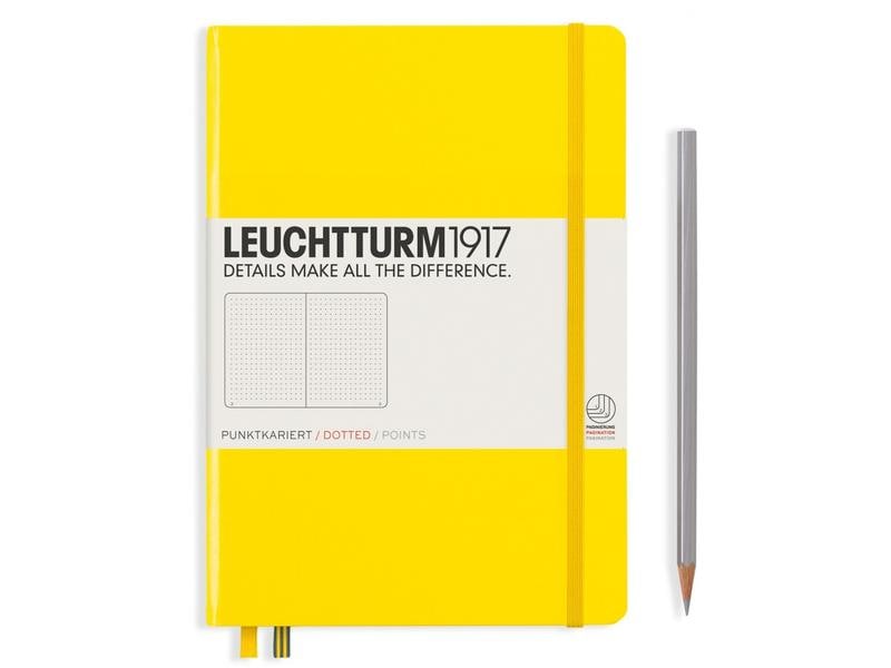 Leuchtturm Bloc-notes Medium A5, Pois, 2-pièces, citron