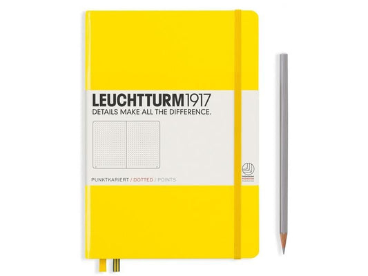 Leuchtturm Bloc-notes Medium A5, Pois, 2-pièces, citron