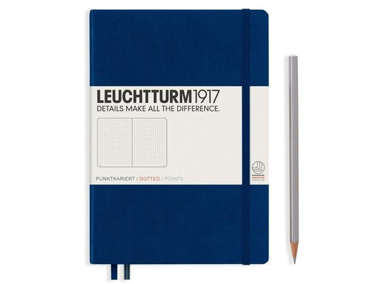 Leuchtturm Bloc-notes Medium A5, Pois, 2 partie, Bleu marine