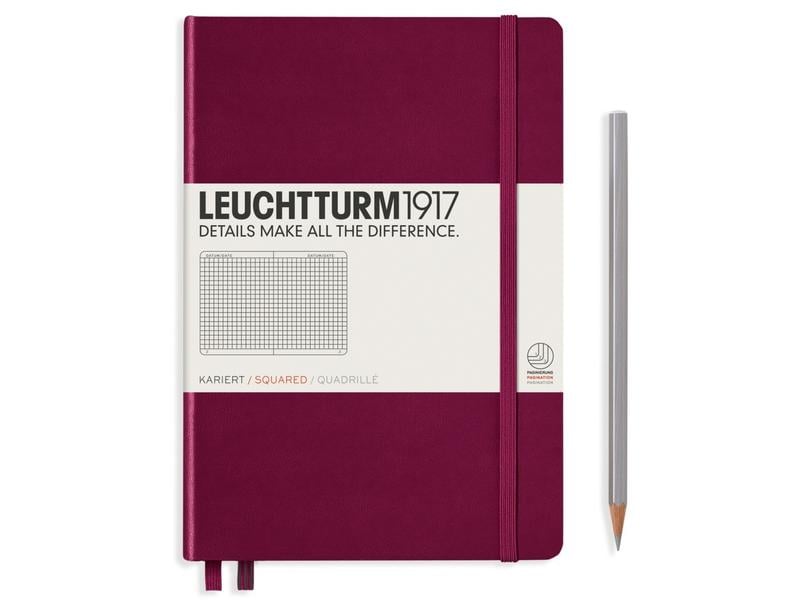 Leuchtturm Bloc-notes Medium A5, À carreaux, 2-pièces, Port Rouge