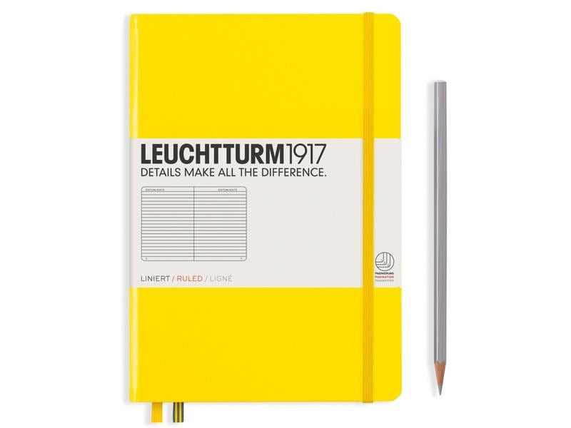 Leuchtturm Bloc-notes Moyen A5, À lignes, 2-pièces, citron