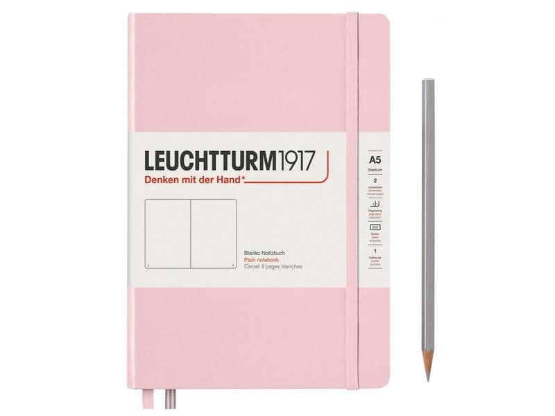 Leuchtturm Bloc-notes Medium A5, Vierge, 2-pièces, poudre