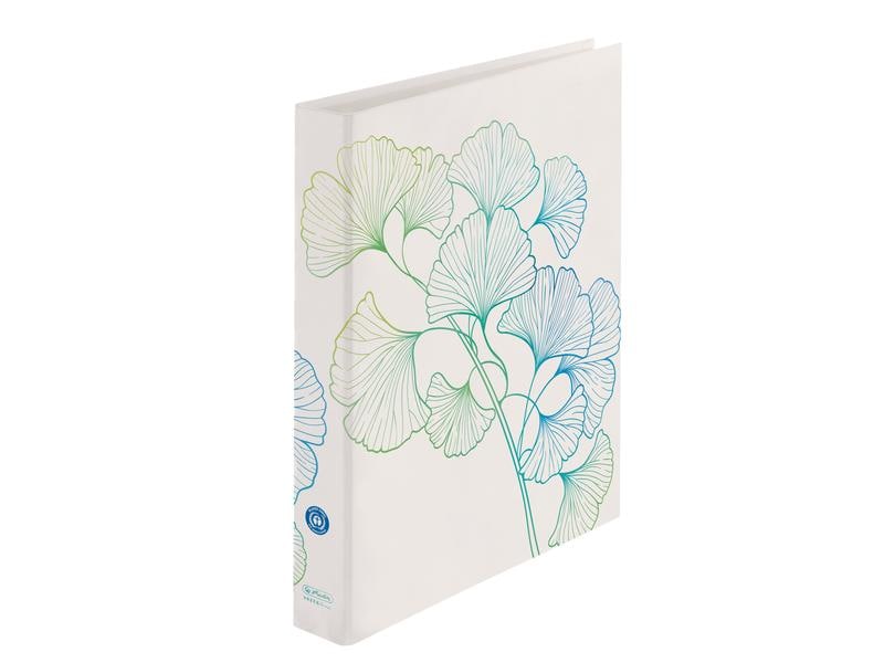 Herlitz Classeur à anneaux MaX GREENline Ginkgo 2.5 cm, Bleu/Vert/Blanc