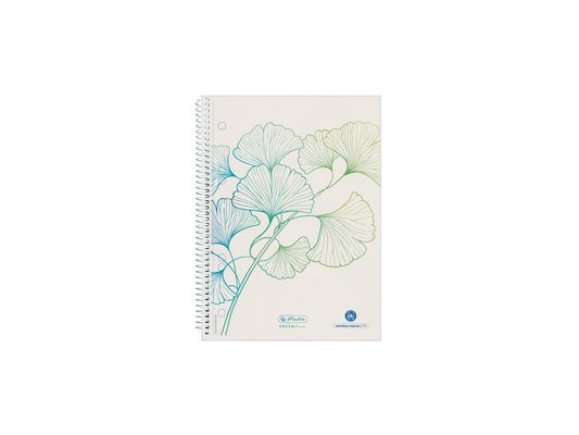 Herlitz Carnet de notes Greenline A5, À carreaux, Ginkgo