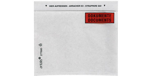Antalis Pochette pour documents C6 «Documents» 1000 pièces, transparent