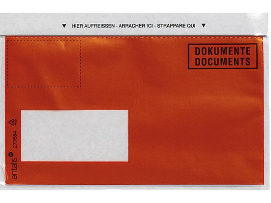 Antalis Pochette pour documents C6/5 Impression, fenêtre gauche, 1000 pièces, rouge