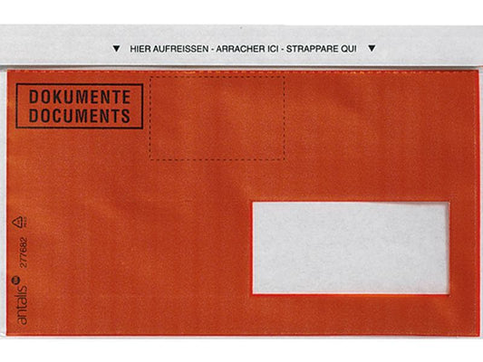 Antalis Pochette pour documents C6/5 impression, fenêtre à droite, 1000 pièces, rouge