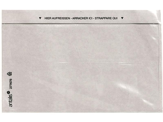Antalis Pochette pour documents C6/5 sans impression, 1000 pièces, transparent