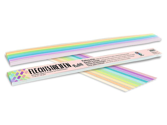 URSUS Papier de bricolage Bandes de tresses 1 x 50 cm, 200 pièces, Pastell