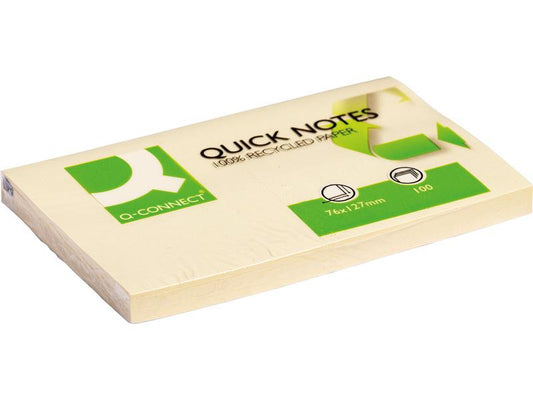CONNECT Fiche de bloc-notes Quick Notes 12.7 x 7.6 cm Recyclage, 120 feuilles