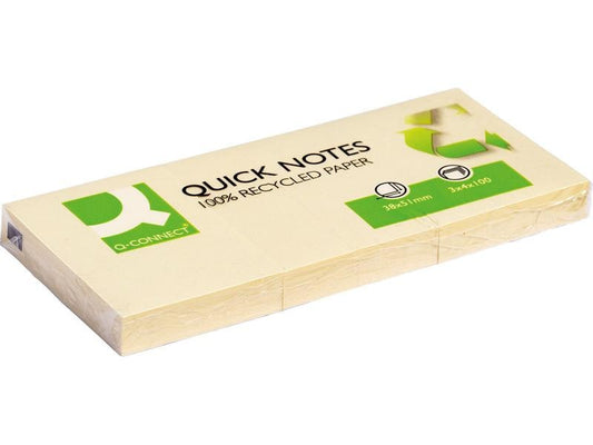 CONNECT Fiche de bloc-notes Quick Notes 5.1 x 3.8 cm Recyclage, 120 feuilles