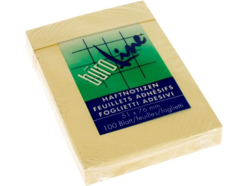 Büroline Fiche de bloc-notes 5,1 x 7,6 cm, 1 bloc de 100 feuilles, Jaune