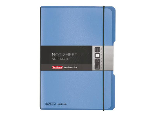 Herlitz Carnet de notes my.book flex A5, À carreaux, Bleu