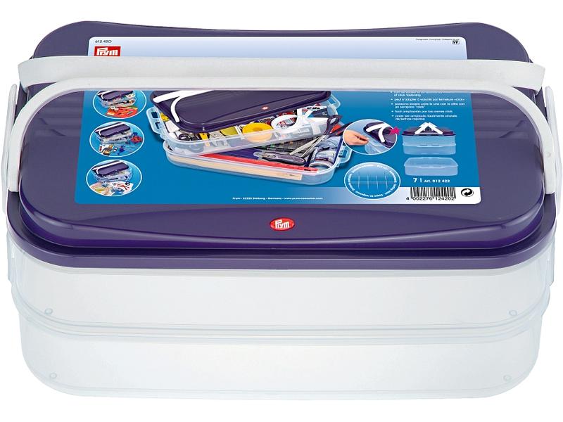 Prym Boîte de rangement Click Box Jumbo Violet/Blanc