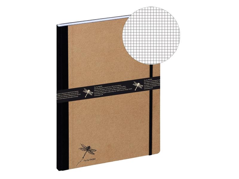 Pagna Bloc-notes Pure A4, À carreaux, Brun
