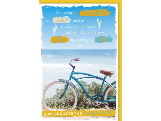 Braun + Company Carte de félicitations Bicyclette 11.5 x 17 cm