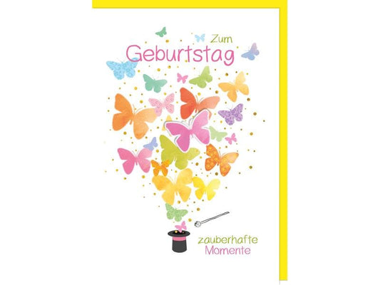 Braun + Company Carte de félicitations avec motif de papillons 11.5 x 17 cm